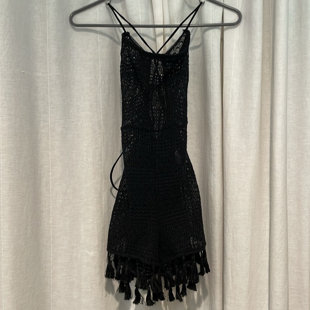 SHEIN Lace-Up Backless Fringe Detail Jumpsuit - Picture 5 of 6